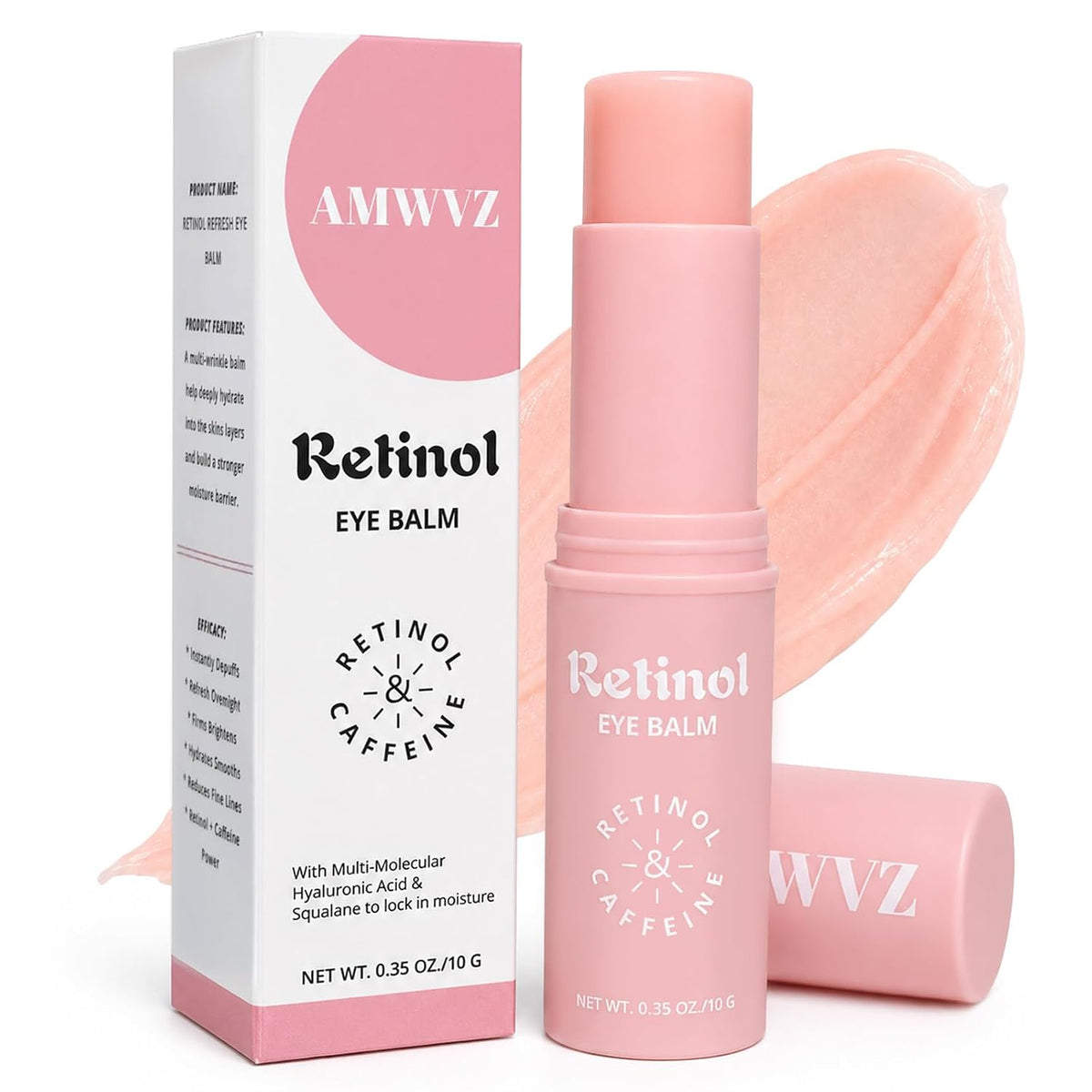 AMWVZ Retinol Refresh Eye Balm Stick with Caffeine & Squalane, 0.35 oz