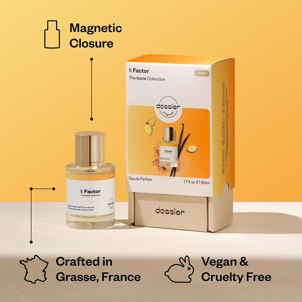 Dossier Originals It Factor Eau de Parfum, 50ml Ginger, Brown Sugar & Sandalwood