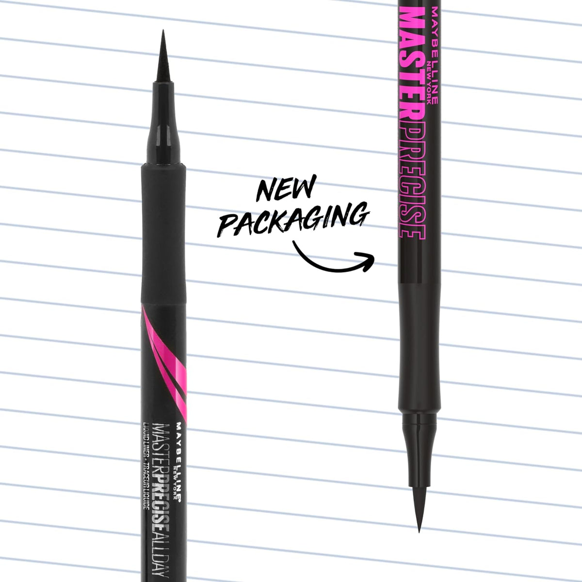 Maybelline Eyestudio Master Precise All Day Liquid Eyeliner, Black, 0.034 fl oz