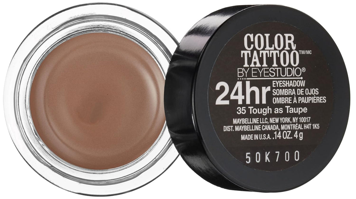Maybelline Color Tattoo 24HR Cream Gel Eyeshadow, Tough as Taupe, 0.14 oz  Discontinued Shade