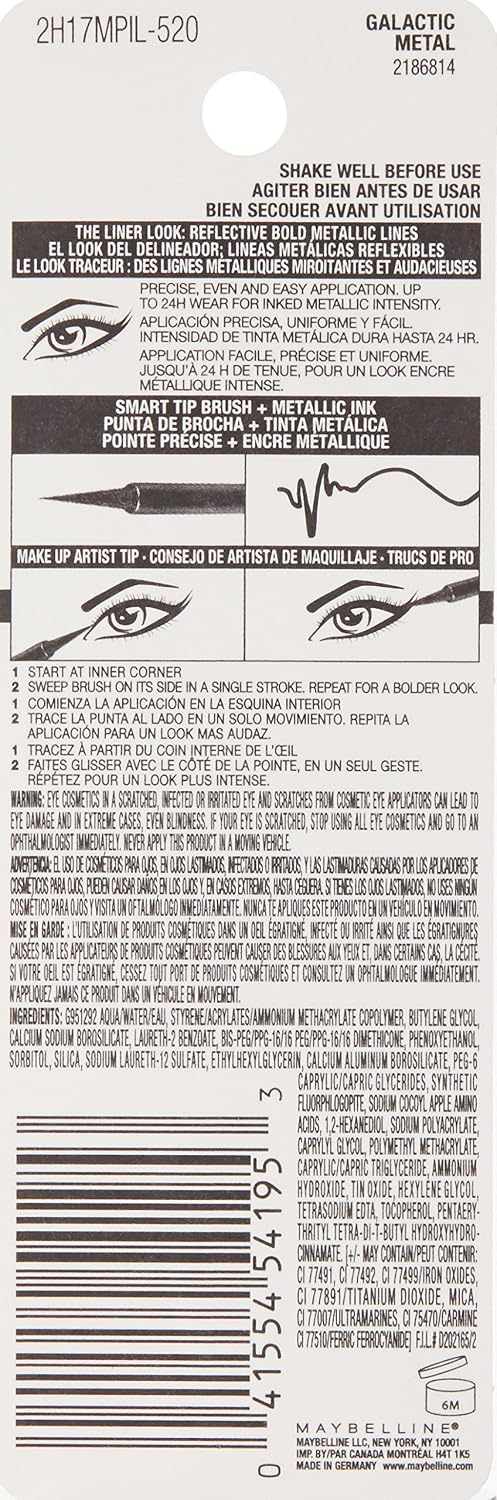 Maybelline Master Precise Ink Metallic Liquid Liner, Galactic Metal, 0.06 fl oz