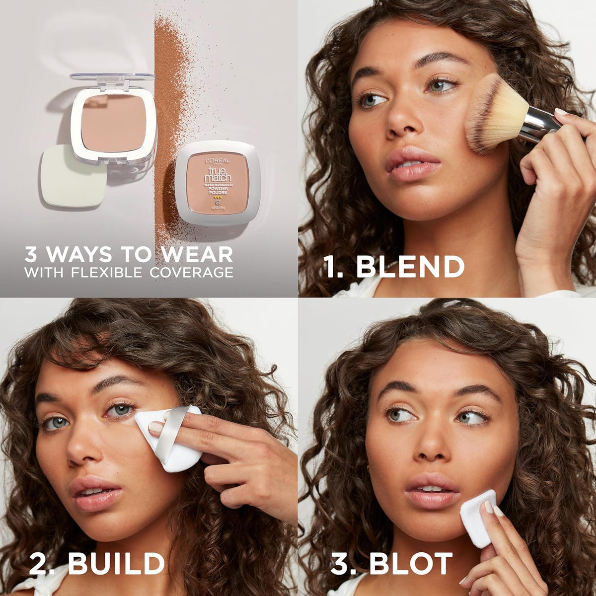L'Oréal Paris True Match Super-Blendable Pressed Powder, W3 Light Medium, 0.33 oz
